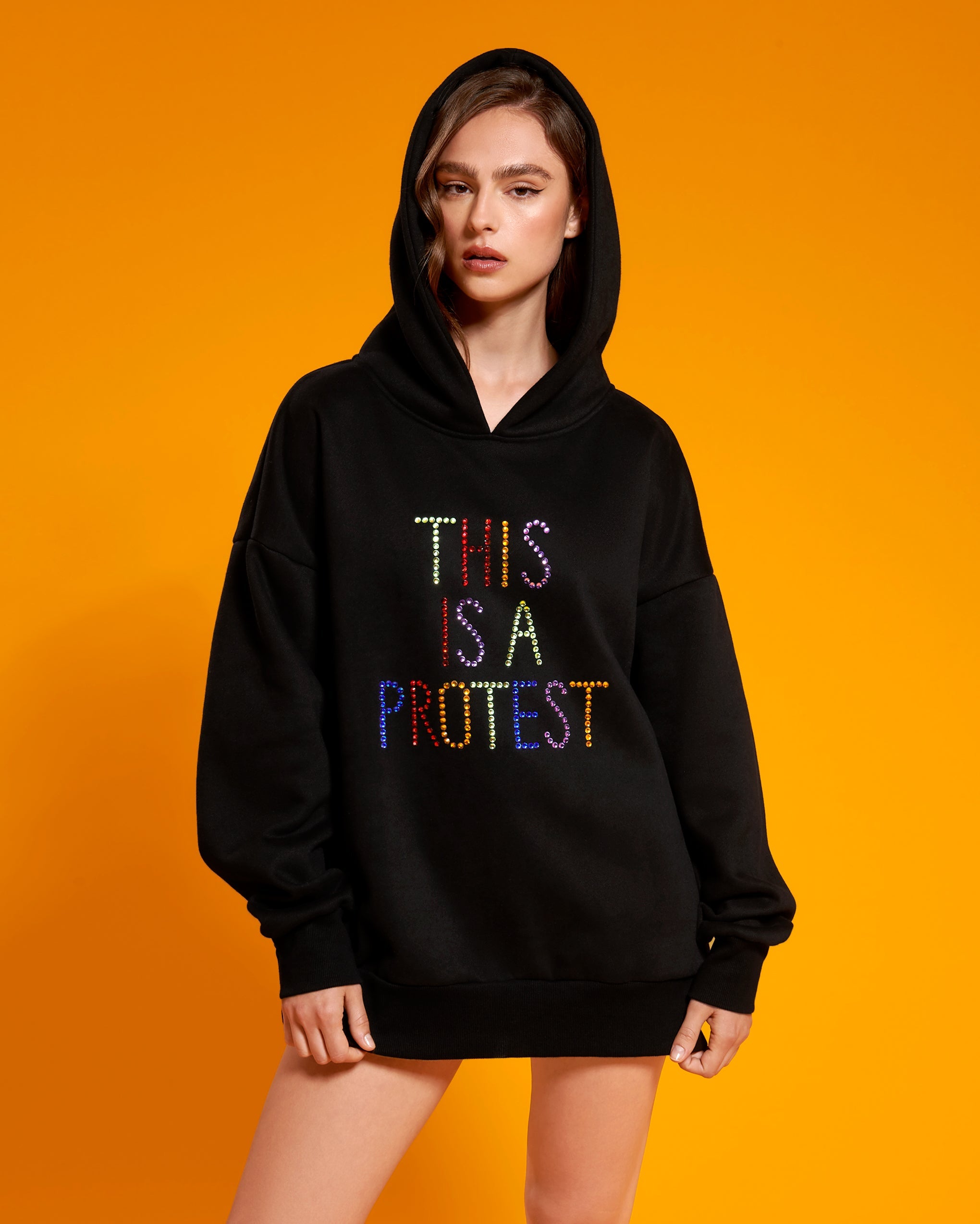 BB x Ashish This Is A Protest Hoodie - Black / M/L