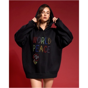 BB x Ashish World Peace Hoodie - Black / M/L