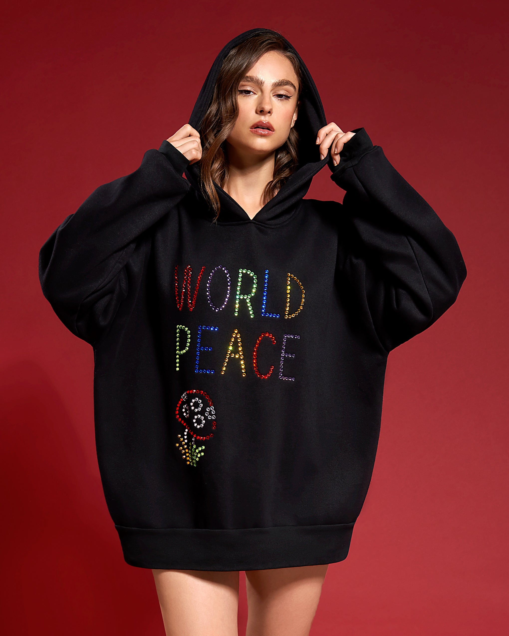 BB x Ashish World Peace Hoodie - Black / M/L