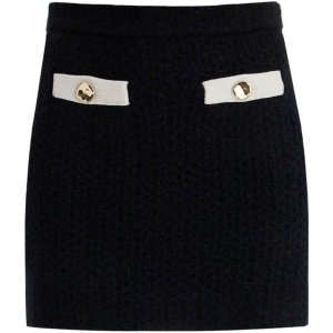 BRA632 alpaca knit mini skirt