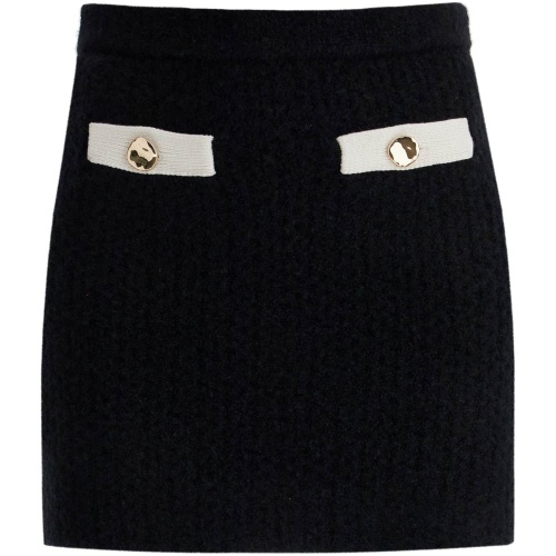 BRA632 alpaca knit mini skirt