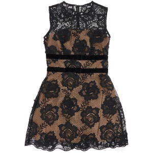 BRA632 lace mini dress with bows