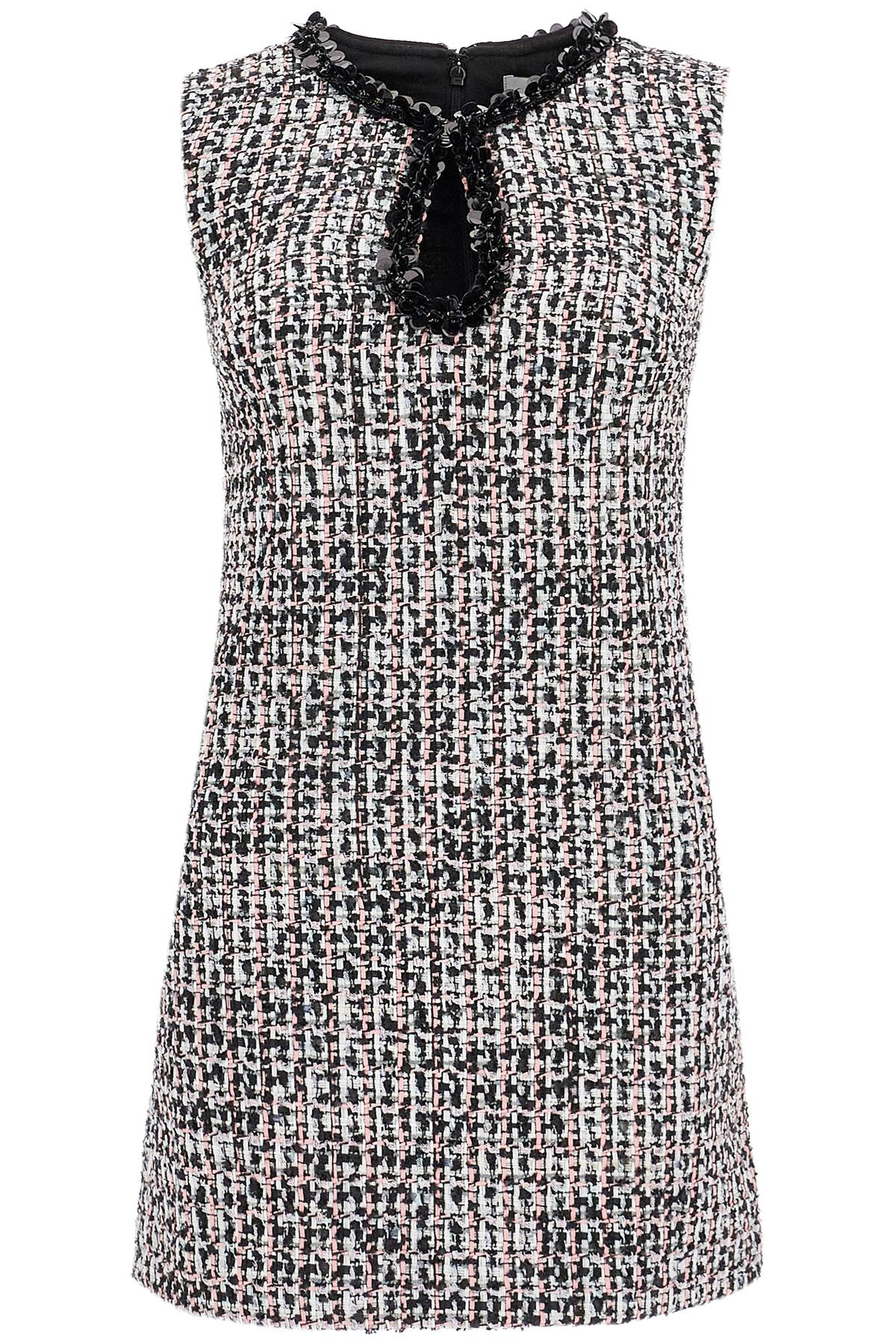 BRA632 tweed bouclã mini dress with