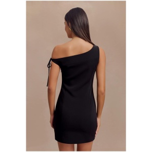 Baker Suiting Off Shoulder Dress - Black