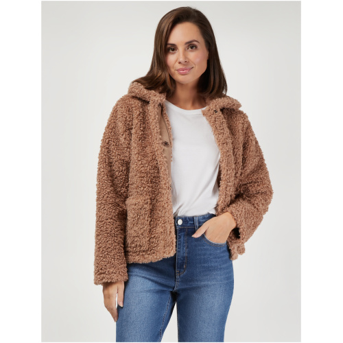 Beatrix Faux Shearling Jacket Brown