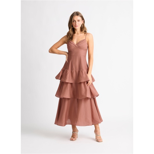 Belle Tiered Maxi Dress Mocha SHEIKE