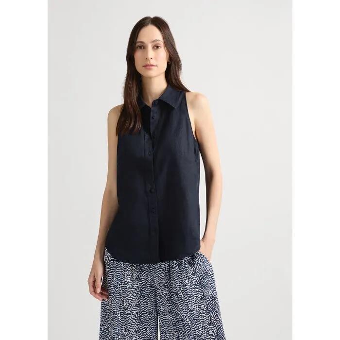 Benita Sleeveless Linen Shirt