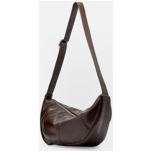 Brie Leon Micha Crescent Bag Dark Chocolate