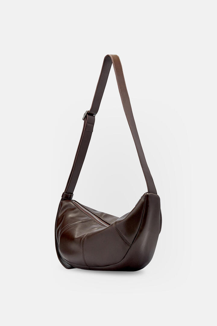 Brie Leon Micha Crescent Bag Dark Chocolate