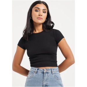 Briony Crew Neck T-Shirt in Black