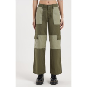 Bronte Low Rise Cargo Pants in 2-Tone Khaki Green