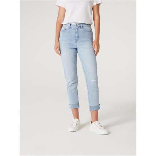 Brooke High Waisted Tapered Crop Jeans Light Blue