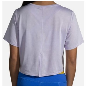 Brooks Run Within Crop Tee Women's VIOLET DASH STRIPE