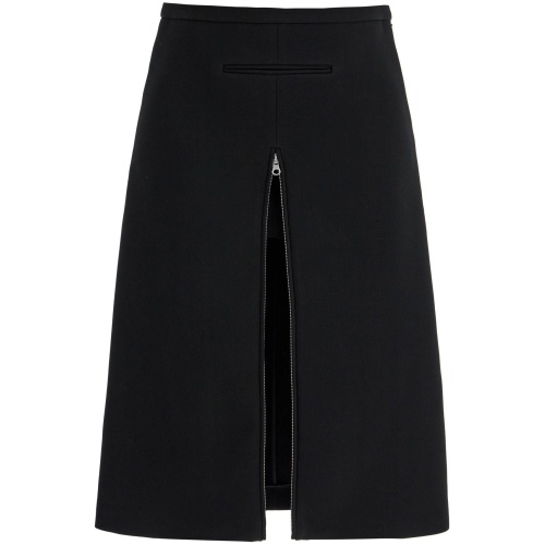 COURREGES midi twill skirt with zipper