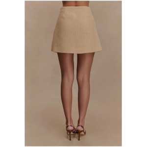 Camilla Boucle Mini Skirt - Light Taupe