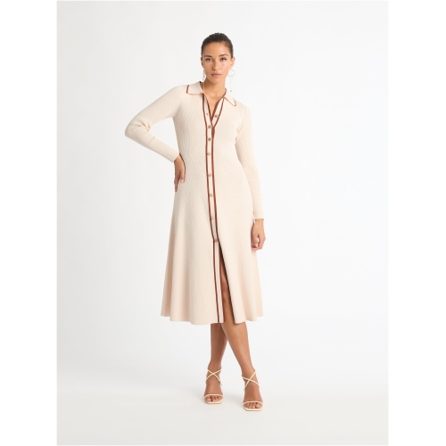 Candice Knit Dress Ecru SHEIKE