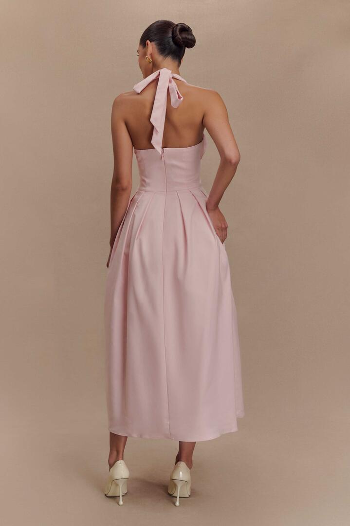 Candy Halter Midi Dress - Ballet Pink