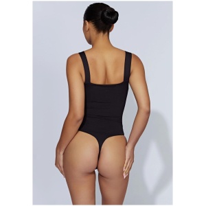 Carrie Thick Strap Bodysuit - Black