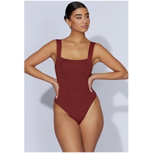 Carrie Thick Strap Bodysuit - Cherry Chocolate