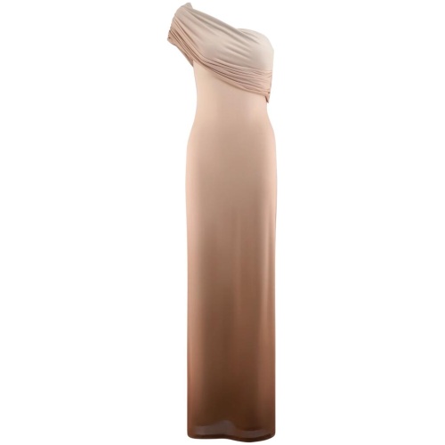 Cassandra Off Shoulder Slinky Maxi Dress - Neutral Ombre