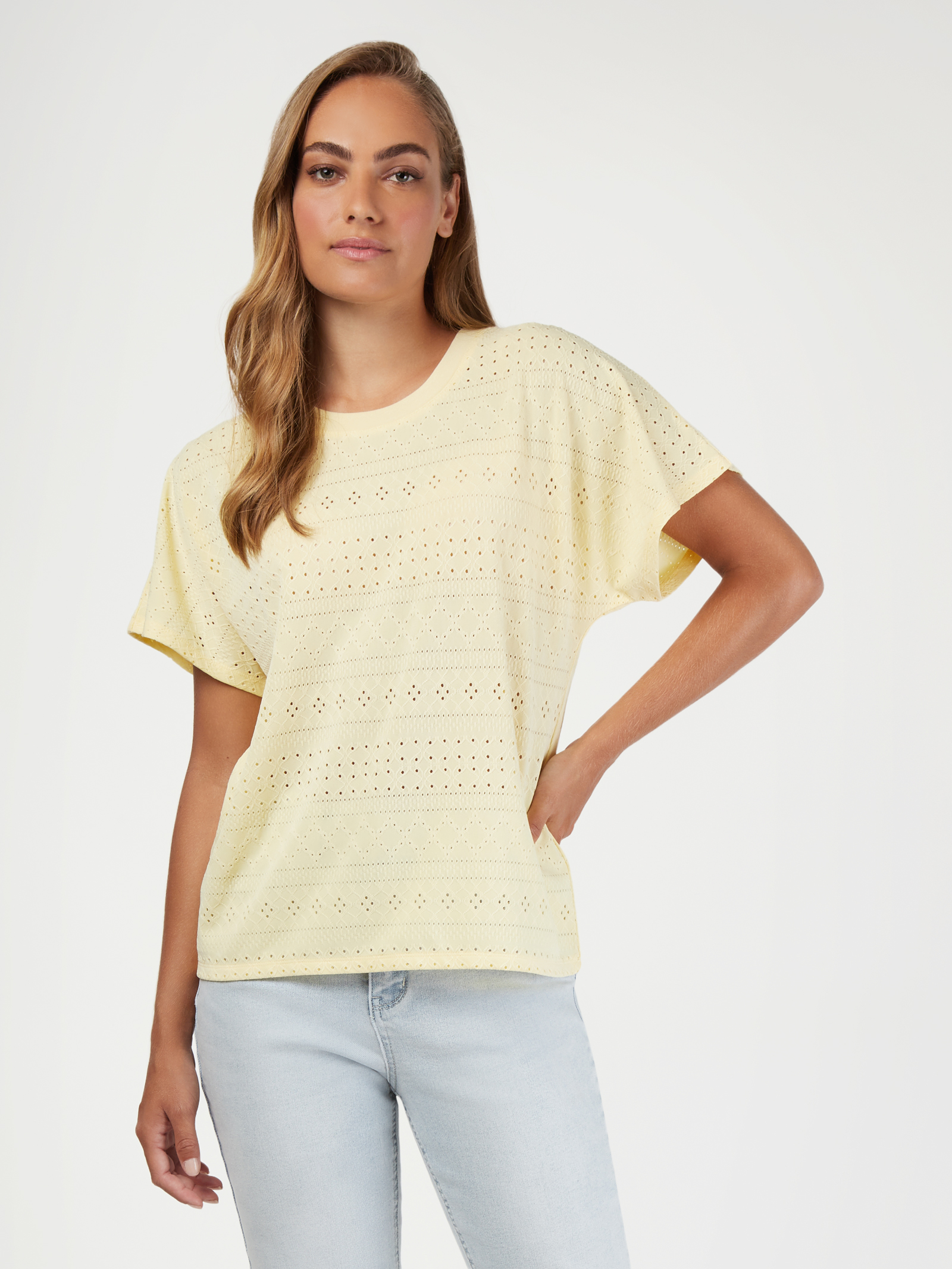 Caterina Crochet Tee Lemonade