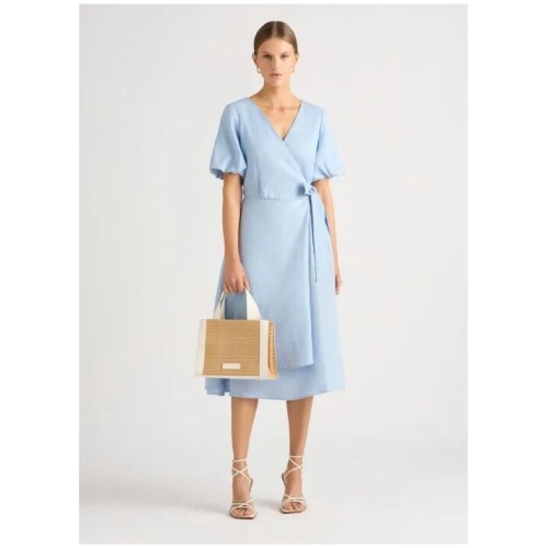 Clea Linen Wrap Dress