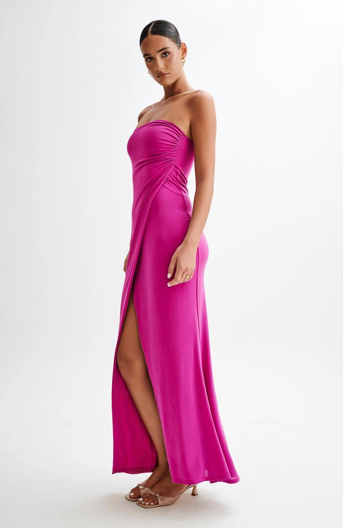 Cosima Slinky Strapless Maxi Dress - Violet