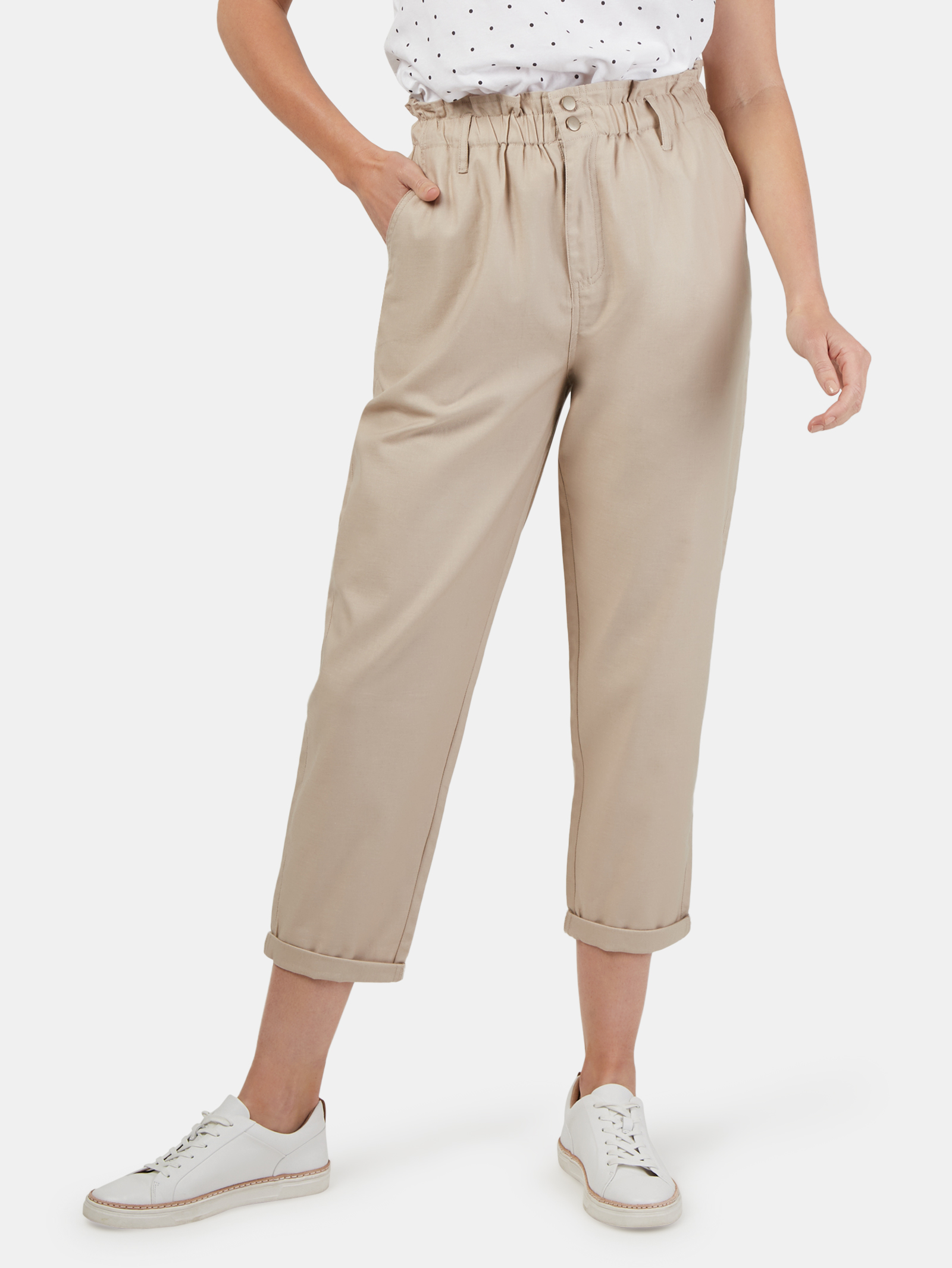 Cotton Paperbag Pant Stone