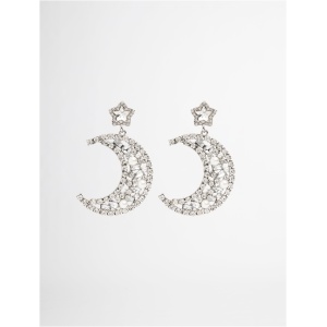 Crystal Moon Earrings Silver SHEIKE