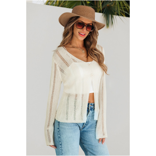 Cupshe Cottage Breeze Creme Cardigan - Yellow,L