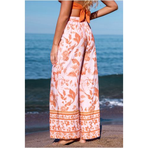 Cupshe Dreamy Dunes Floral Cover-Up Pants - Orange,L