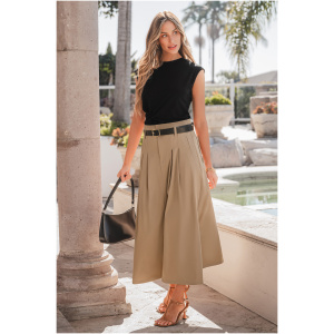 Cupshe Khaki Pleated Maxi Skirt - Khaki,L