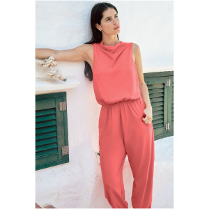 Cupshe Mock Neck Jogger Jumpsuit - Strawberry,L