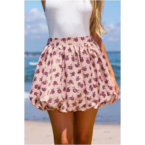 Cupshe Rose Garden Bubble Mini Skirt - Pink,L