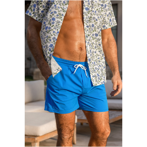 Cupshe x JJD Coastal Skies Blue Board Shorts - Blue,L