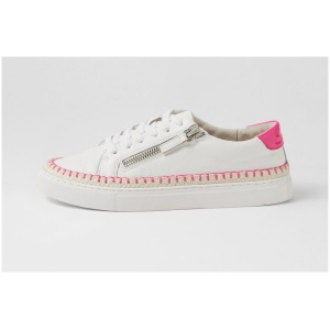 Diana Ferrari Toldu Df White Fuchsia Leather Patent White Fuchsia Sneakers Womens Shoes Casual Casual Sneakers