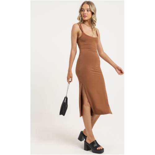 Dimity Midi Dress in Hazelnut