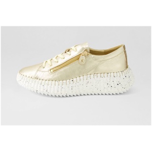 Django & Juliette Candiey Dj Pale Gold Leather Pale Gold Sneakers Womens Shoes Casual Casual Sneakers