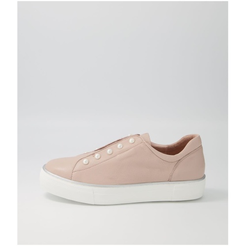 Django & Juliette Fearl Dj Pale Pink Leather Pale Pink Sneakers Womens Shoes Casual Casual Sneakers