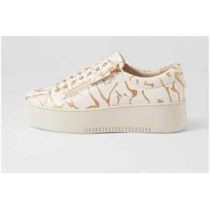 Django & Juliette Wolfies Dj Almond & Gold Leather Almond & Gold Sneakers Womens Shoes Casual Casual Sneakers