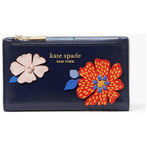 Dottie Bloom Flower Applique Small Slim Bifold Wallet