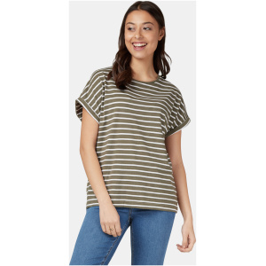 Drop Shoulder Tee Sage/White Stripe