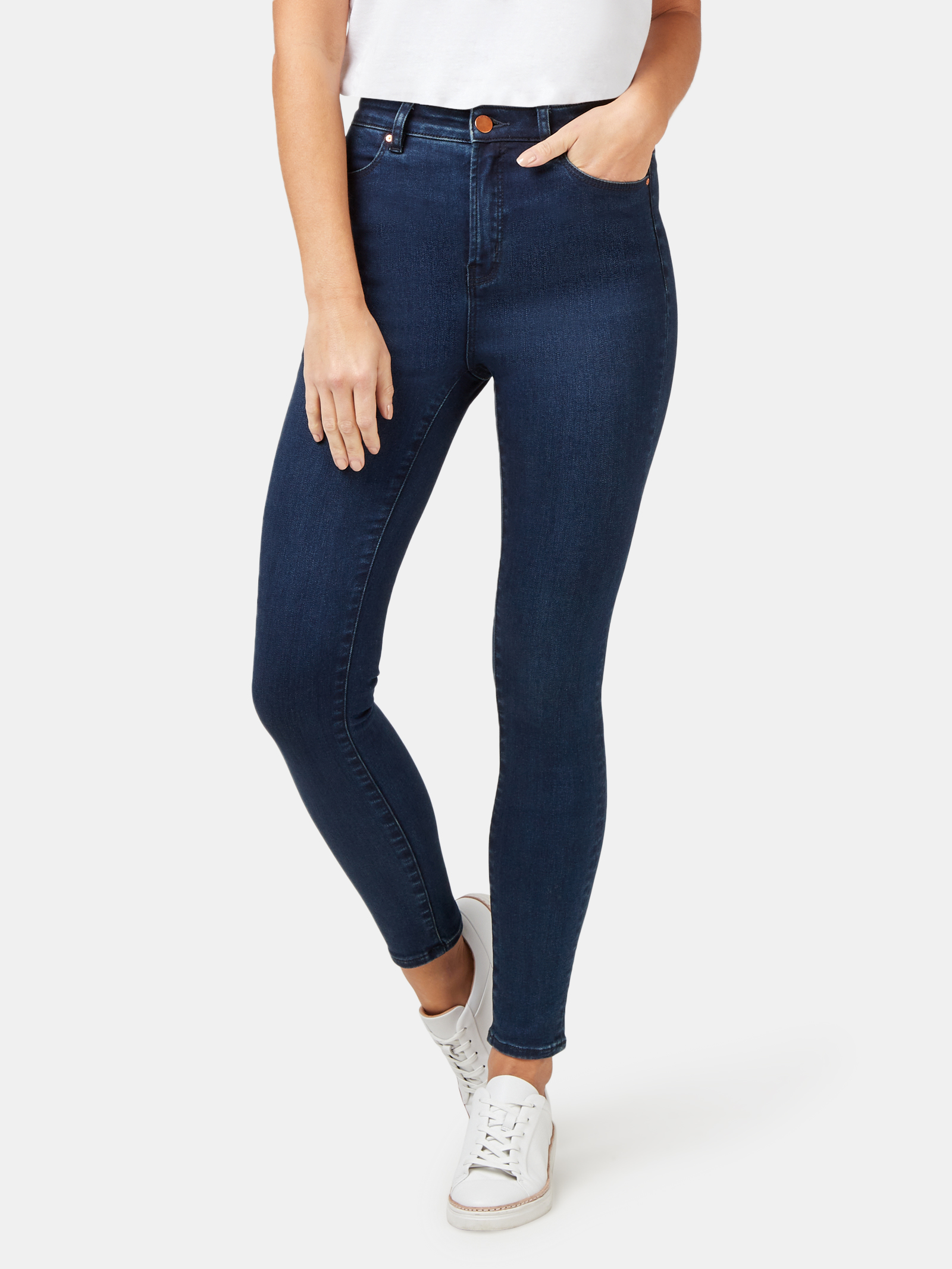 Eco Soft High Waisted Skinny 7/8 Jeans Dark Indigo