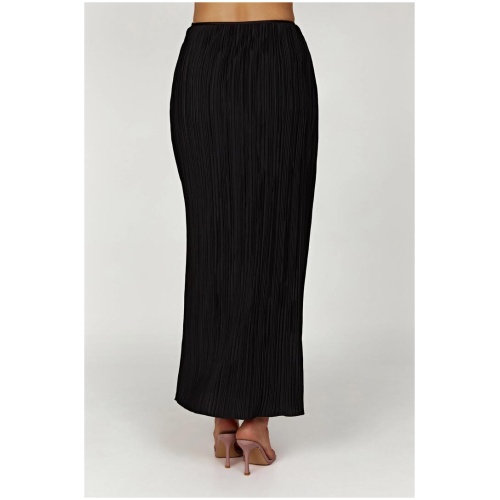 Elsie Plisse Maxi Skirt - Black