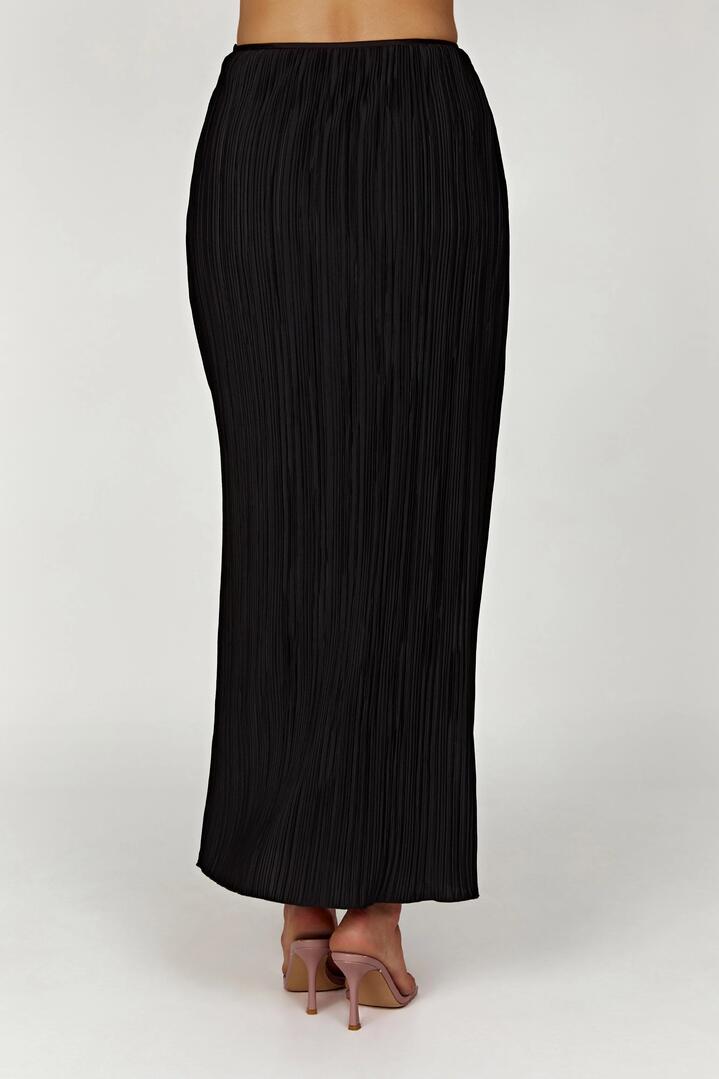 Elsie Plisse Maxi Skirt - Black