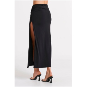 Emma Recycled Nylon Maxi Skirt - Black