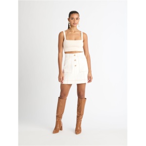 Empire Denim Skirt Ivory SHEIKE