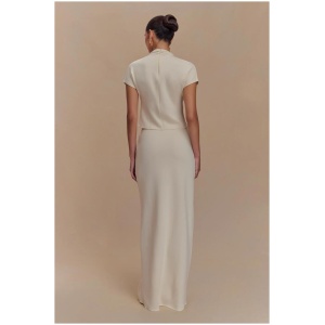 Eris Scuba Jersey Maxi Skirt - Ivory