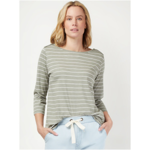 Essential Boatneck Tee Sage/White Stripe