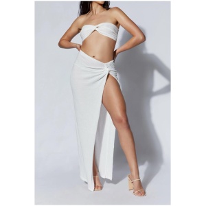 Estere Towelling Knot Skirt - White